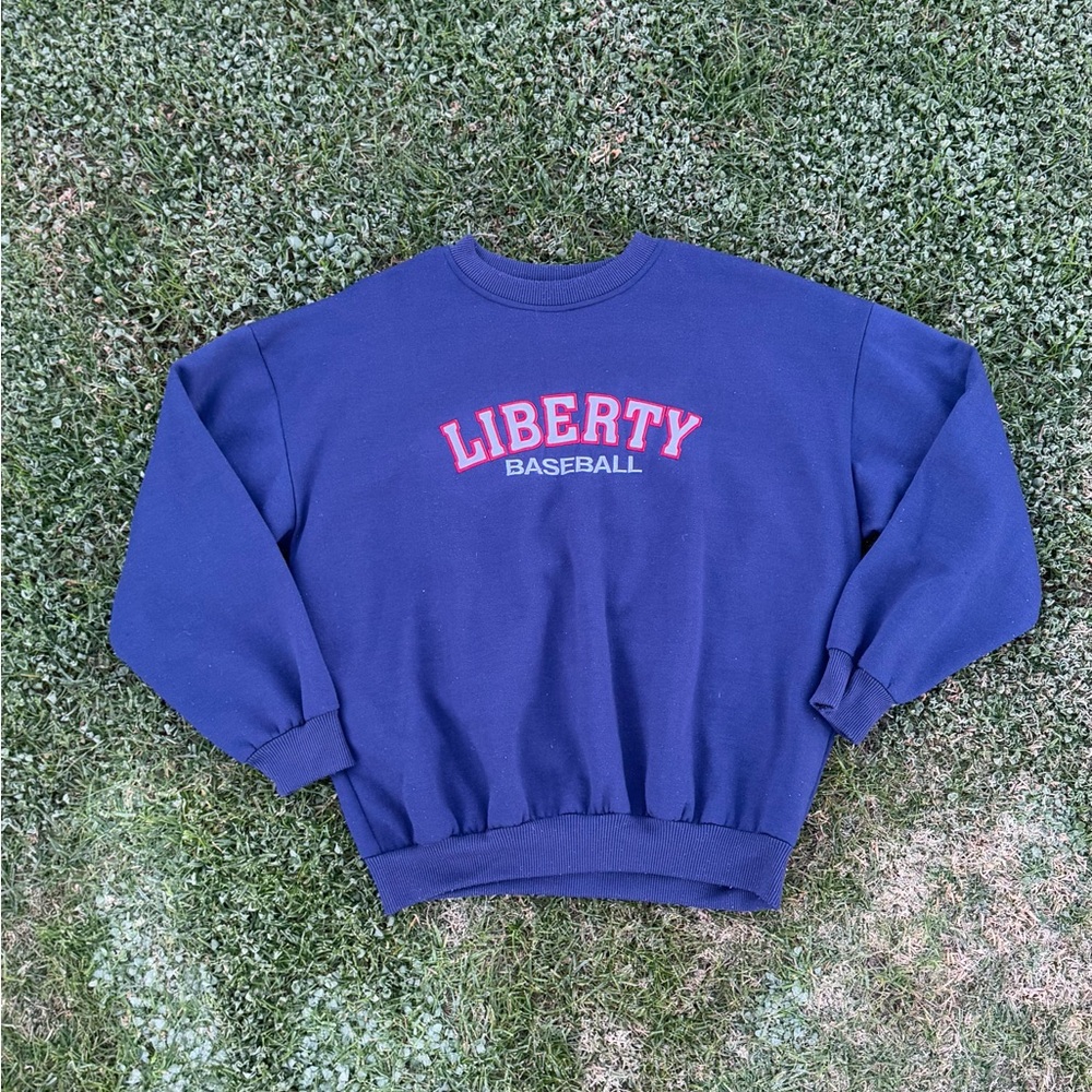 Vtg 90sHOPE USA Made Liberty Spell Out Blue Pullover Sweater Men's Sz Xl